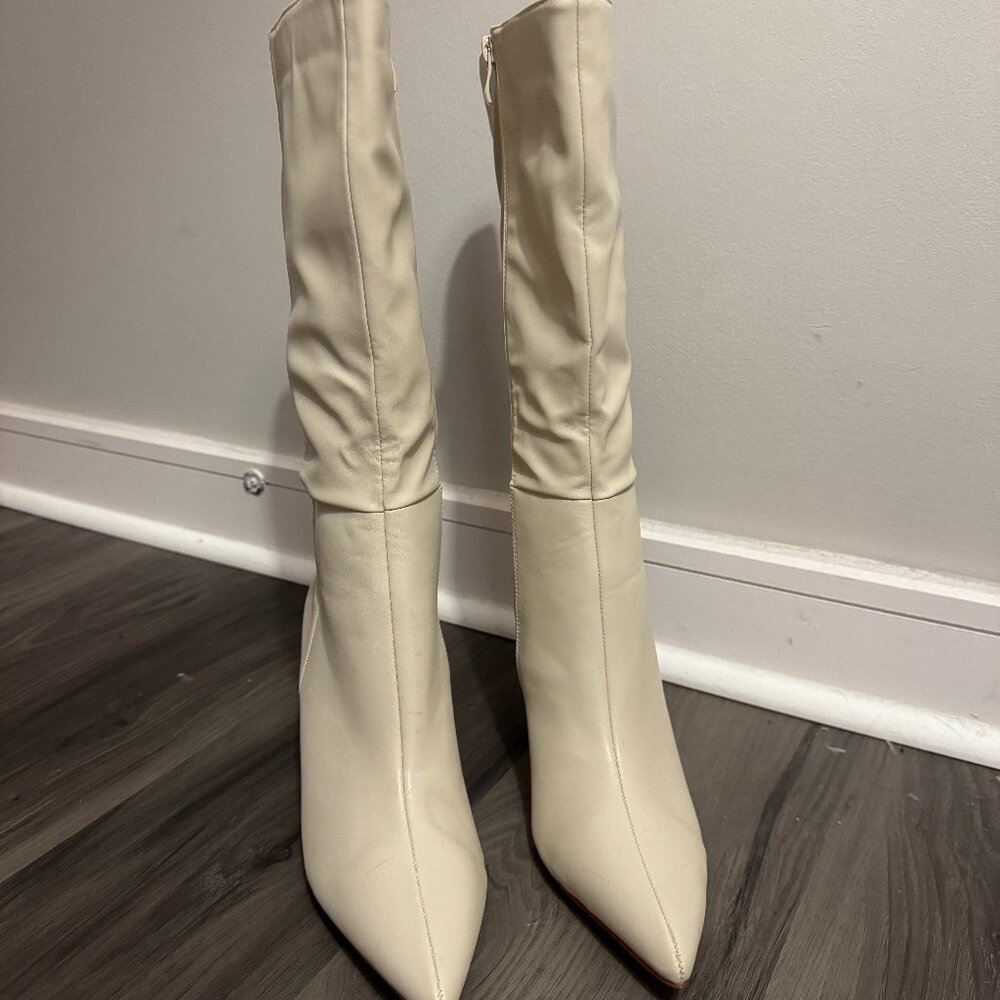 Princess Polly Elodiee Knee High Boots in Cream - Picture 7 of 11